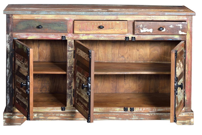GINER Y COLOMER Buffet en bois recyclé multicolore